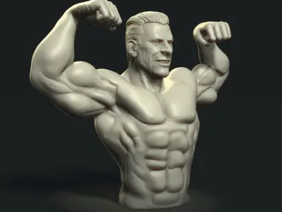 Bodybuilder male showing off his muscles 3D print model