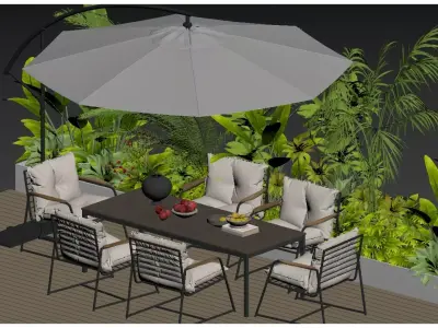 Patio Dining Set 3D model