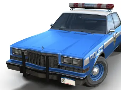 80s NY police car Low-poly 3D model