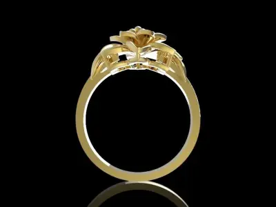 Elegant Floral Blossom Ring for Women  623 3D print model