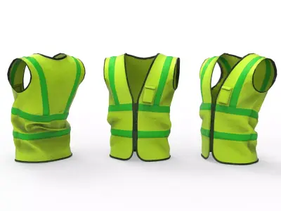 Realistic Worker Vest 001 Low-poly 3D model
