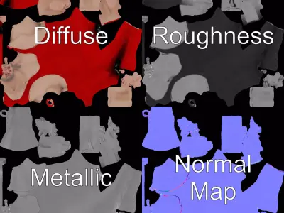 Red Athlete Bodysuit model pack Low-poly 3D model