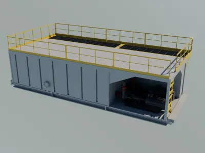 Drilling short version cabin Low-poly 3D model