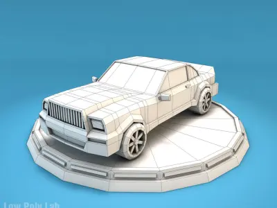 Cartoon Luxury Car Low-poly 3D model