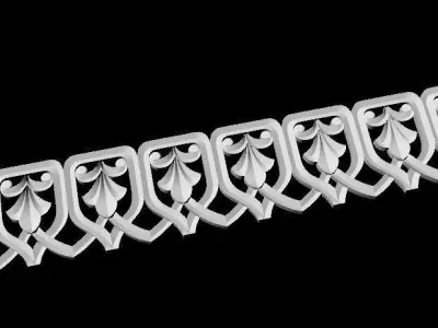 Central decor ornament for furniture 3D model 35