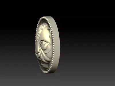 Tiger Relief Coin 3D Print Model 3D print model
