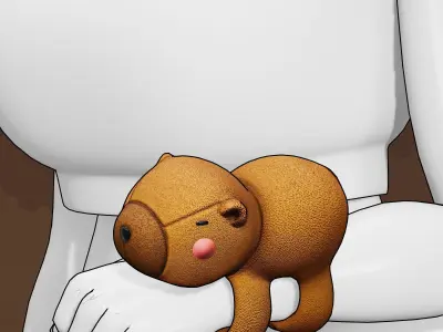 Capybara Plushie Bracelet Cartoon Chibi Low-poly 3D model