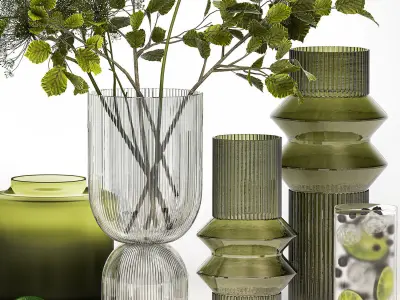 Bouquet Of Flowers With Blueberry And Lime Lemonad 3D model