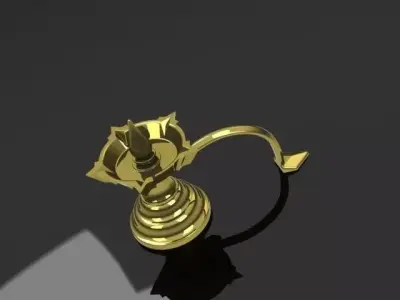 Traditional Hindu Lamp Pancharti Free 3D model