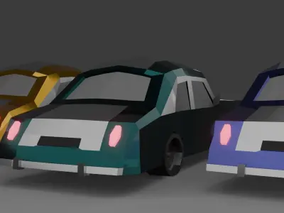 vintage car classic Low-poly 3D model Low-poly 3D model
