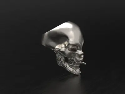 Skull Cigarette Ring 3D print model