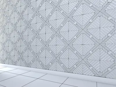 3d wall panel Low-poly 3D model 9