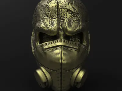 Skull Pendant jewelry with mask vol2  3D print model