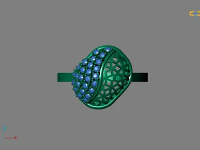 STL 3DM Women Ring Womens Ring Diamonds With Stone Model 3D print model order