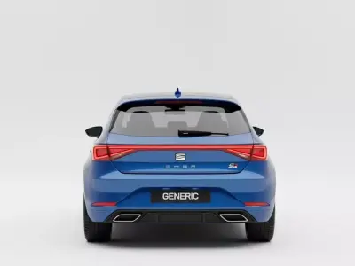 Sleek Blue Generic Hatchback Concept 3D model