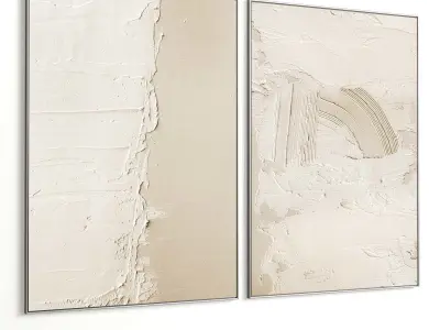 Plaster Two Photo Frame 396 Low-poly 3D model