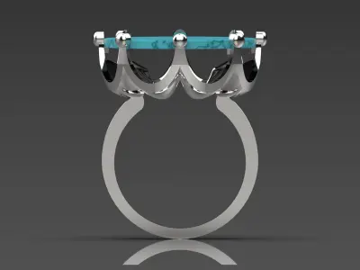 Luxury ring with turquoise model gr0031 3D print model