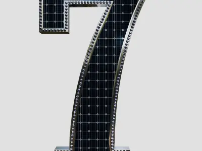 Solar Panel Number - 7 3D model
