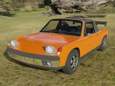 Porsche 914-6 with Engine Sounds Low-poly 3D model