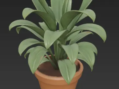 Potted Indoor Plant Decorative Greenery 3D Model Free 3D model