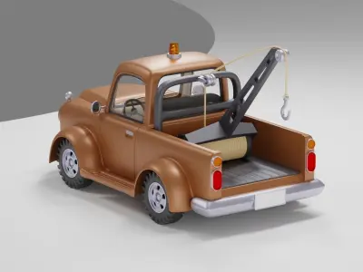 tow truck Low-poly 3D model