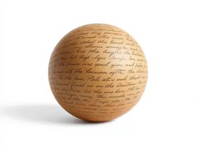 Wood Engraved Text HQ PBR Textures Set Texture
