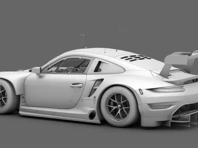 Porsche 911 RSR 2019 GT3 GTLM Low-poly 3D model