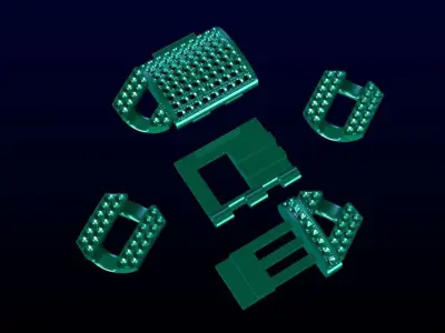 Diamond Cuban link bracelet 9 3D print model