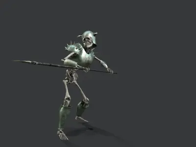 Skeleton Warrior 3 Low-poly 3D model