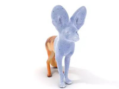 Fennec Fox Illustration model pack Low-poly 3D model