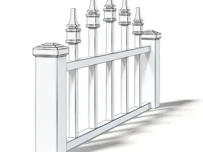 Dark Wooden Fence 3D Model 3D model