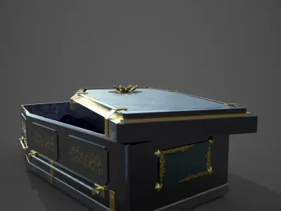 Metal Coffin Free low-poly 3D model
