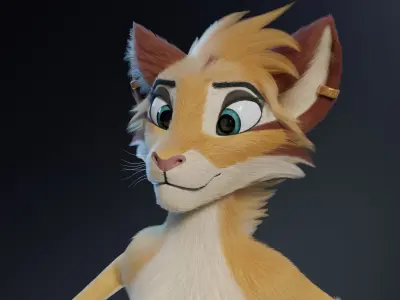 Aurora Anthro Cat 3D model