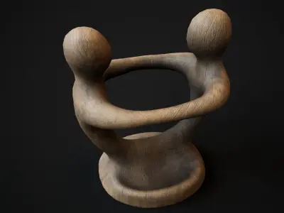 Wooden phone holder Low-poly 3D model