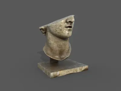 Fragmentary Colossal Head of a Youth Low-poly 3D model