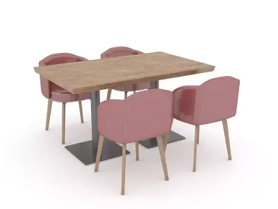 modern table chair model Low-poly 3D model