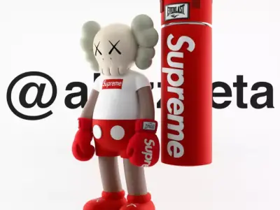 Kaws Box Supreme Textured Low-poly 3D model
