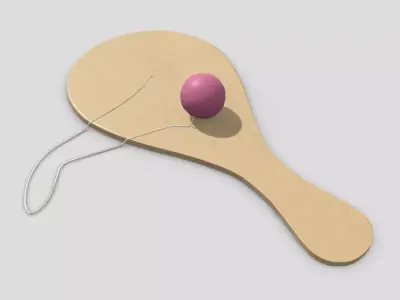 Paddle Ball Low-poly 3D model