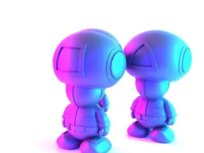 Squid Games Toad Trooper Mario Bros toy 3D print model