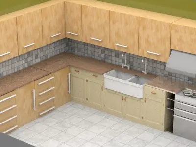  Interior scene Low-poly 3D model