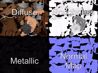 Charming Brown Gentleman model pack Low-poly 3D model