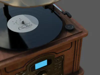 Vintage Gramophone Low-poly 3D model