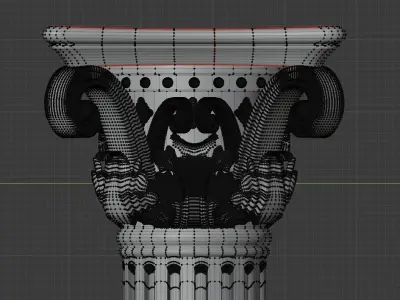 Baroque Pillar Free 3D model