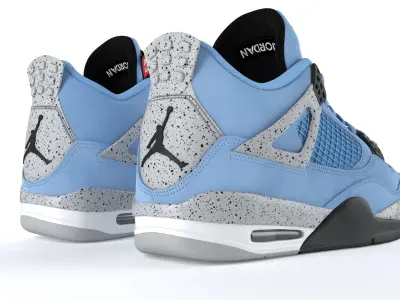 Jordan 4 Retro University Blue PBR 3D model