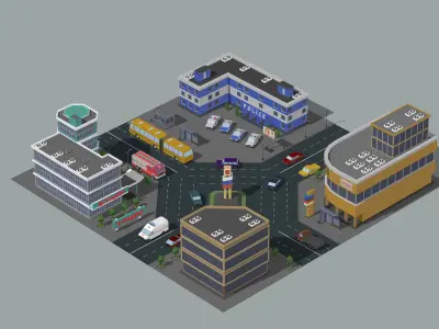 circular motion Low-poly 3D model