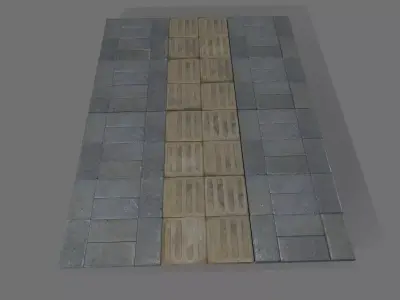 Stone cube panel old Low-poly 3D model