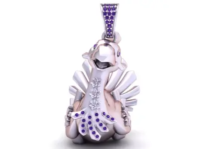 Golden Peacock Charm Pendant 3D print model