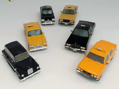 Low Poly Taxi Pack