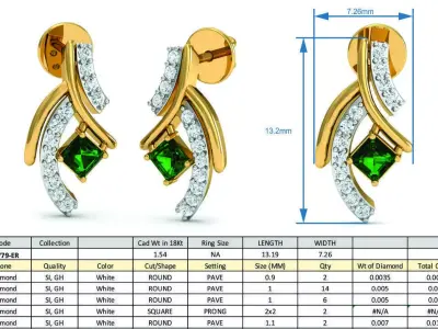 Diamond Locket Set 3D print model 15