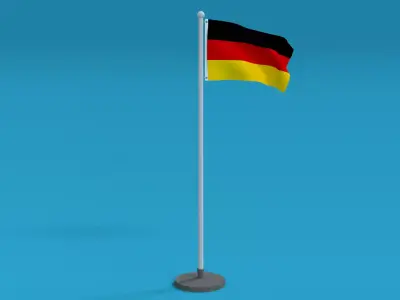Low Poly Seamless Animated Germany Flag Low-poly 3D model